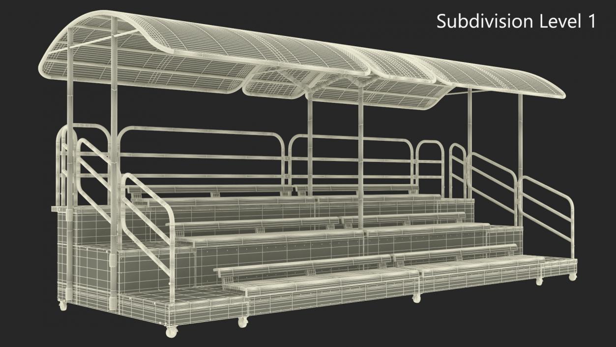 3D Outdoor Movable Grandstand with Canopy Roof model