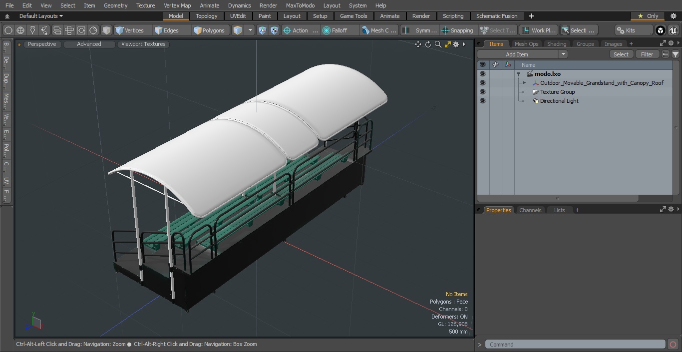 3D Outdoor Movable Grandstand with Canopy Roof model