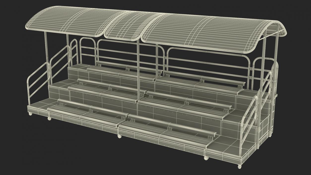 3D Outdoor Movable Grandstand with Canopy Roof model