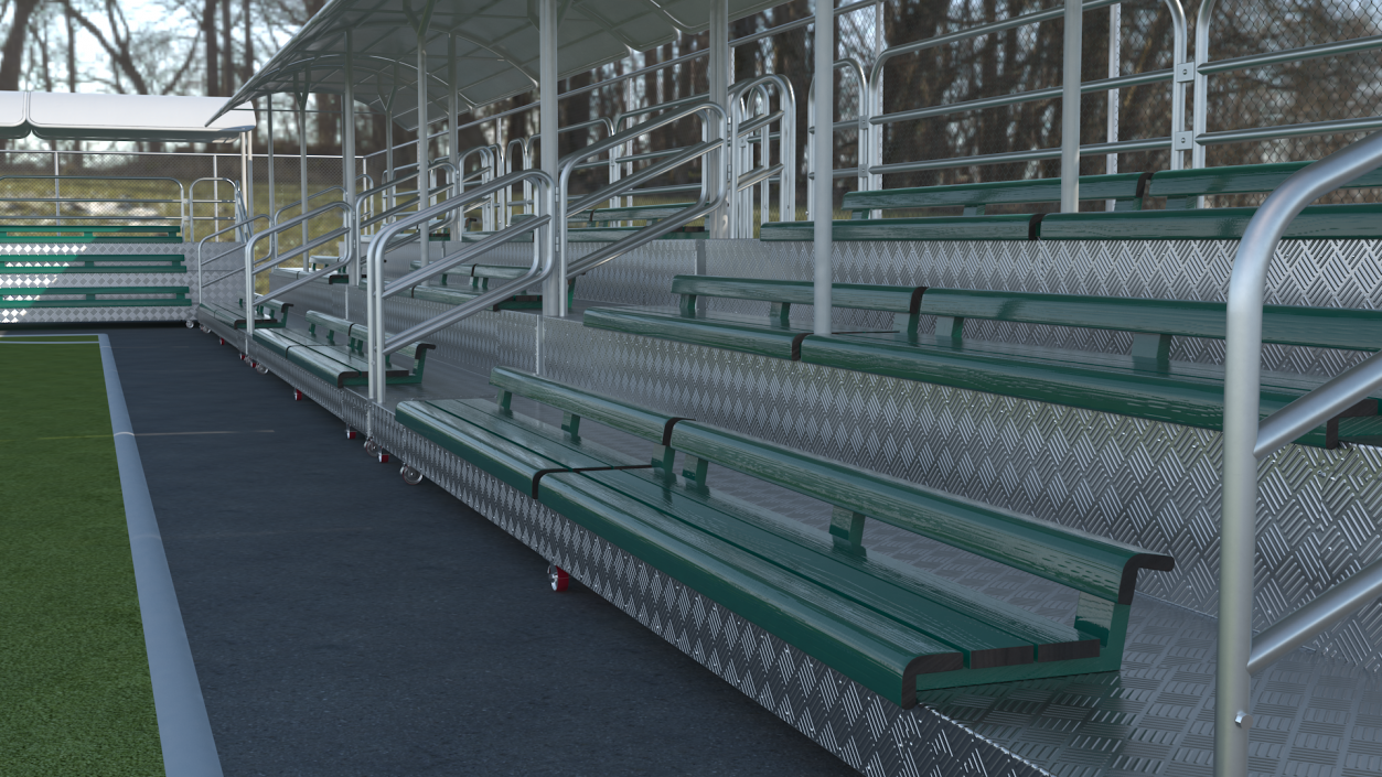 3D Outdoor Movable Grandstand with Canopy Roof model