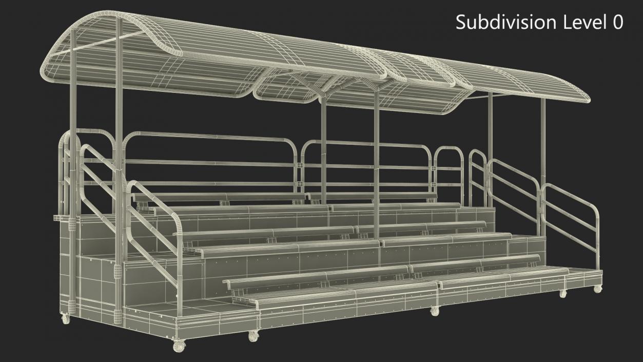 3D Outdoor Movable Grandstand with Canopy Roof model