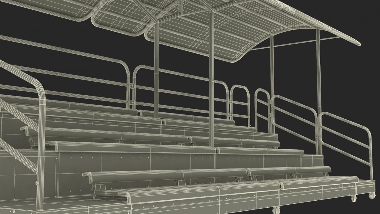 3D Outdoor Movable Grandstand with Canopy Roof model