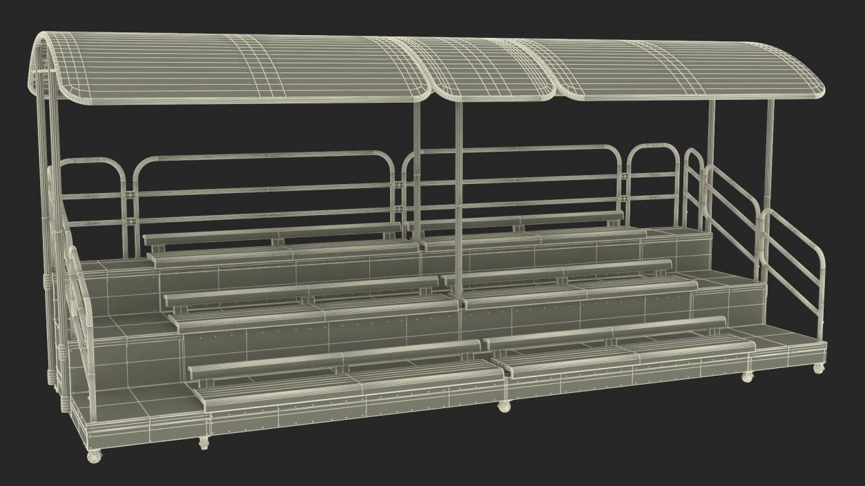 3D Outdoor Movable Grandstand with Canopy Roof model