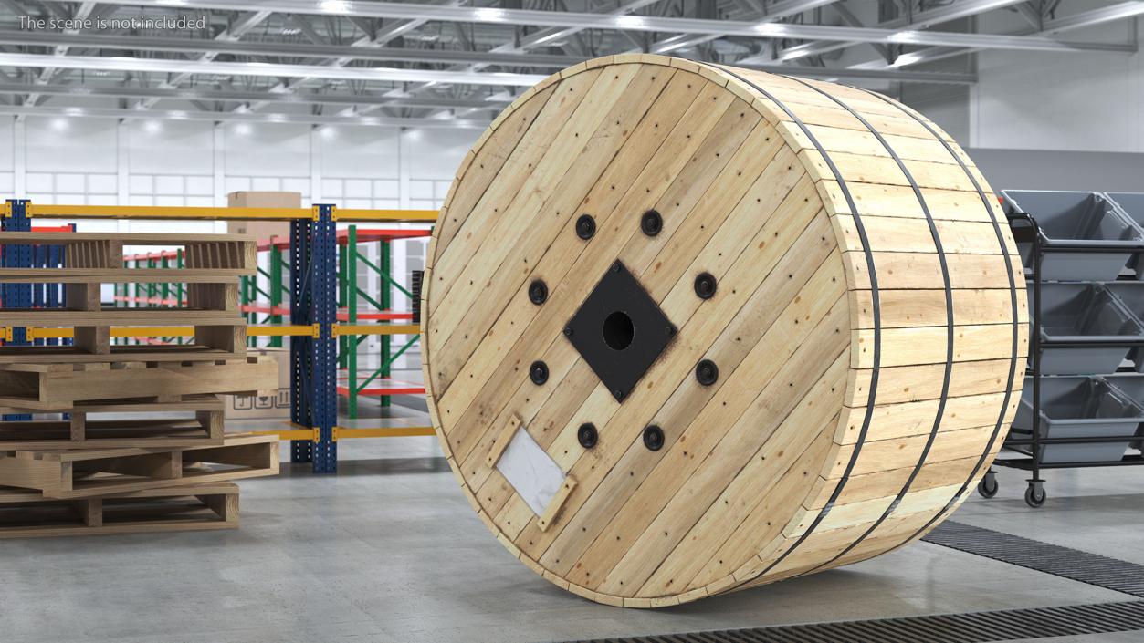 Wooden Cable Reel 3D