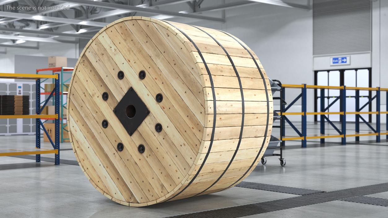 Wooden Cable Reel 3D