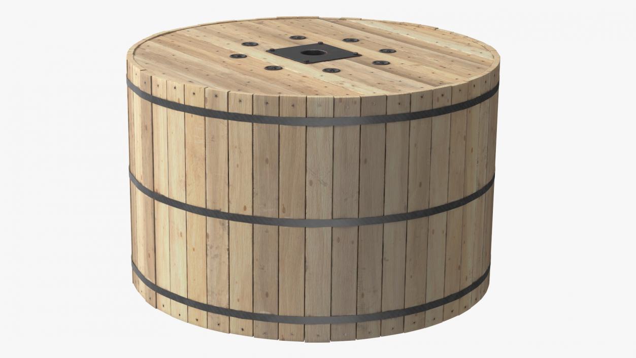 Wooden Cable Reel 3D