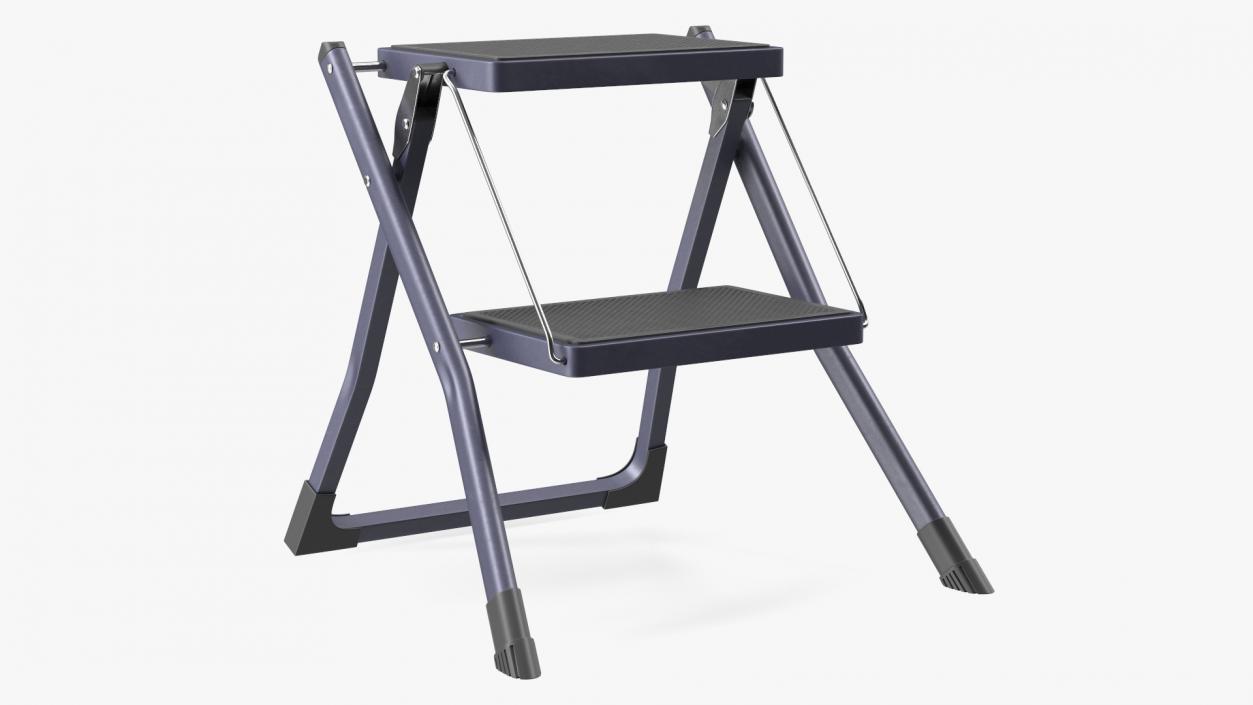 Blue Metallic Step Stool 3D model