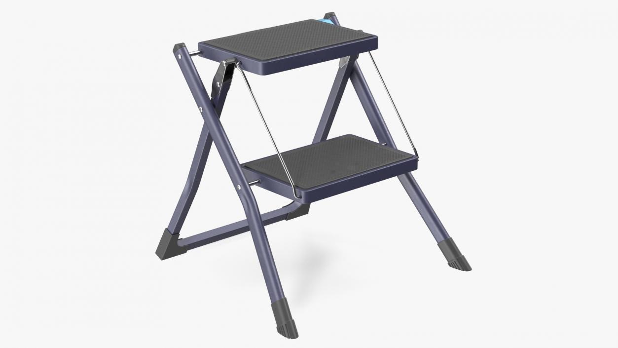 Blue Metallic Step Stool 3D model