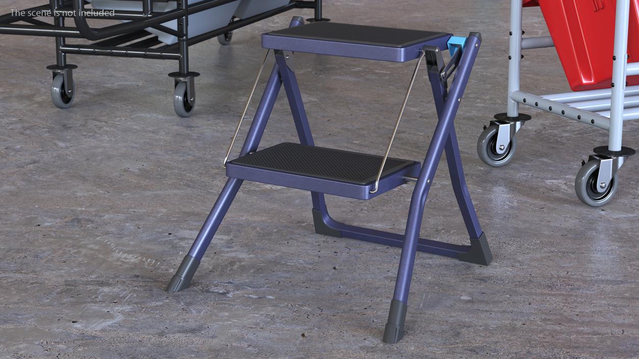 Blue Metallic Step Stool 3D model