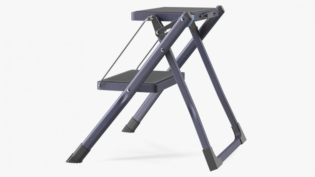 Blue Metallic Step Stool 3D model