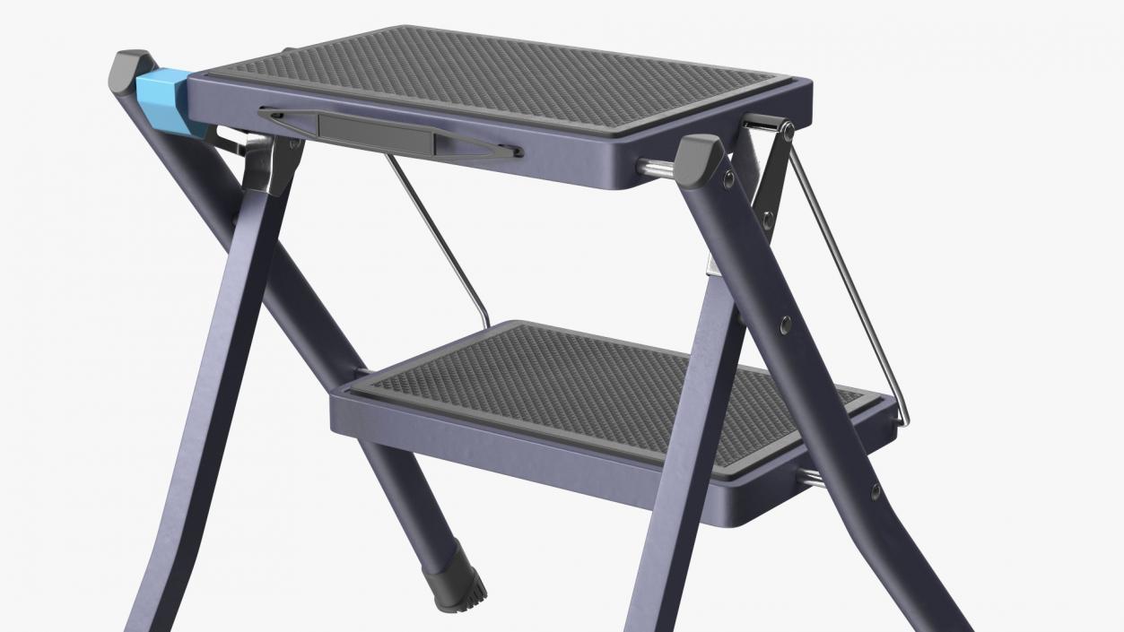 Blue Metallic Step Stool 3D model