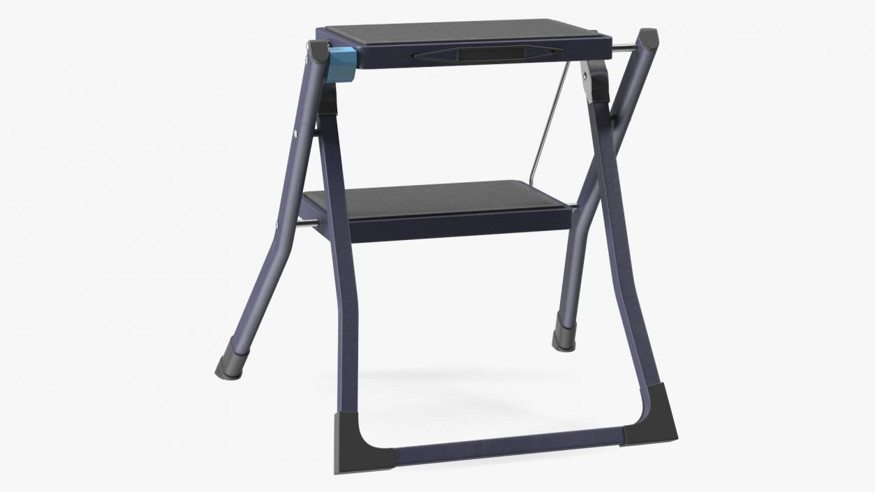 Blue Metallic Step Stool 3D model