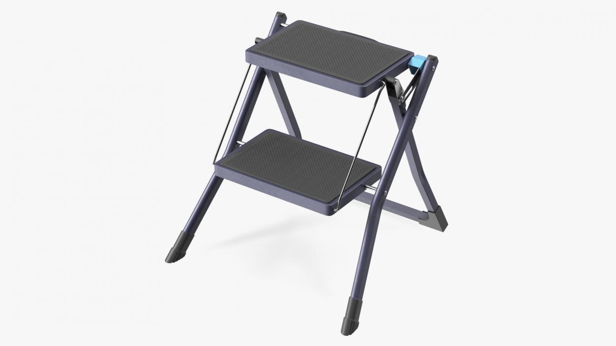 Blue Metallic Step Stool 3D model