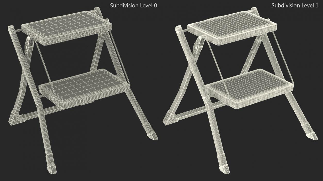 Blue Metallic Step Stool 3D model