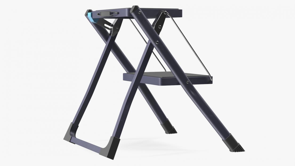 Blue Metallic Step Stool 3D model