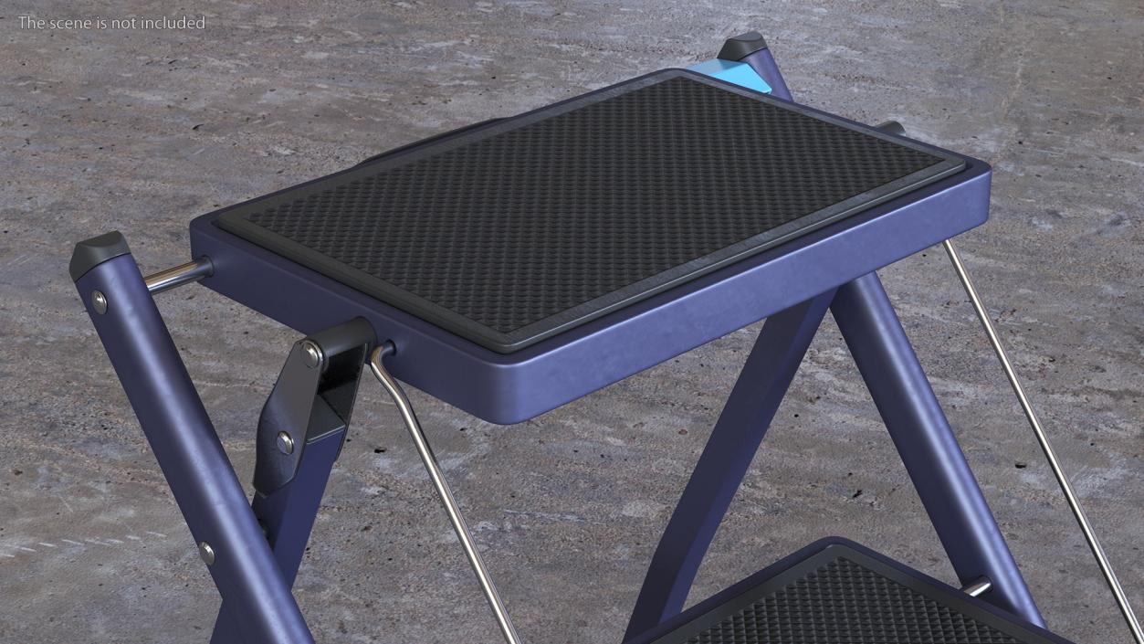 Blue Metallic Step Stool 3D model