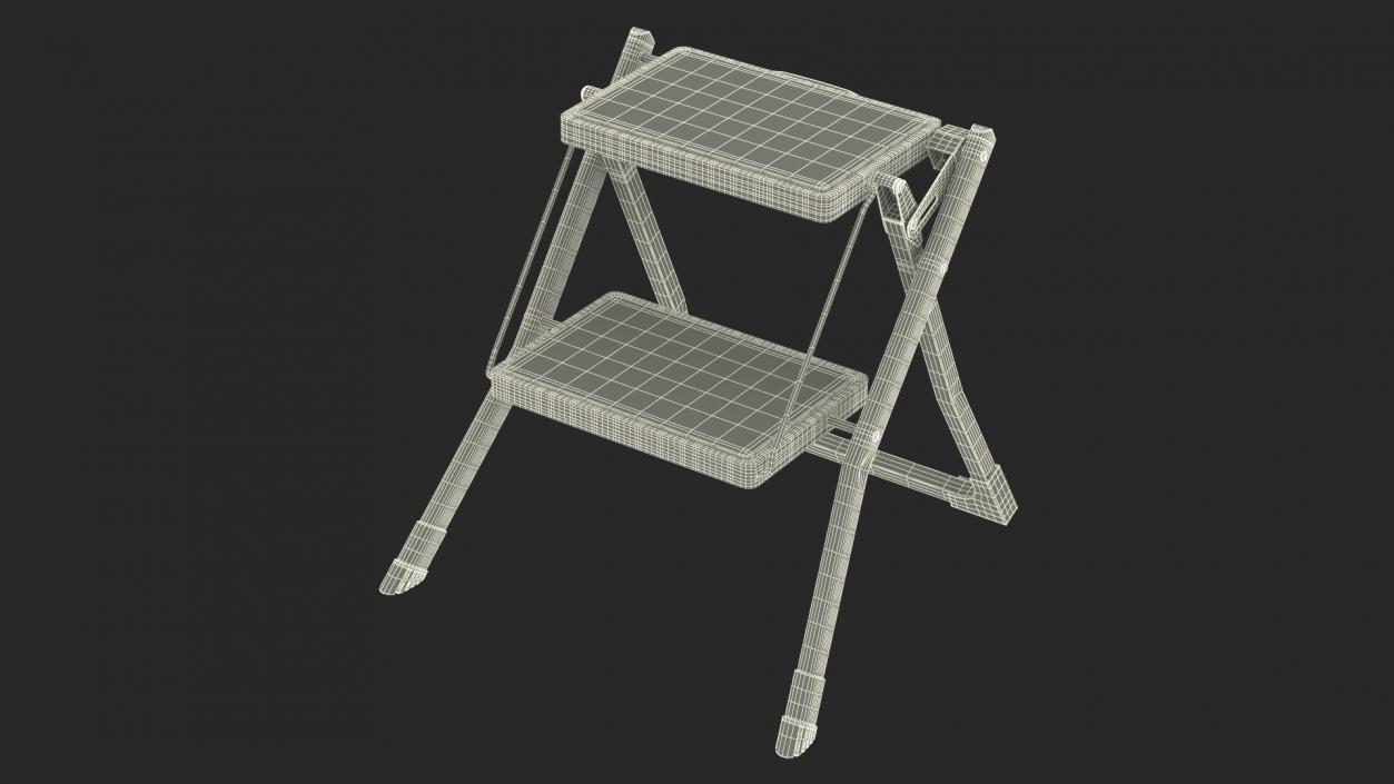 Blue Metallic Step Stool 3D model