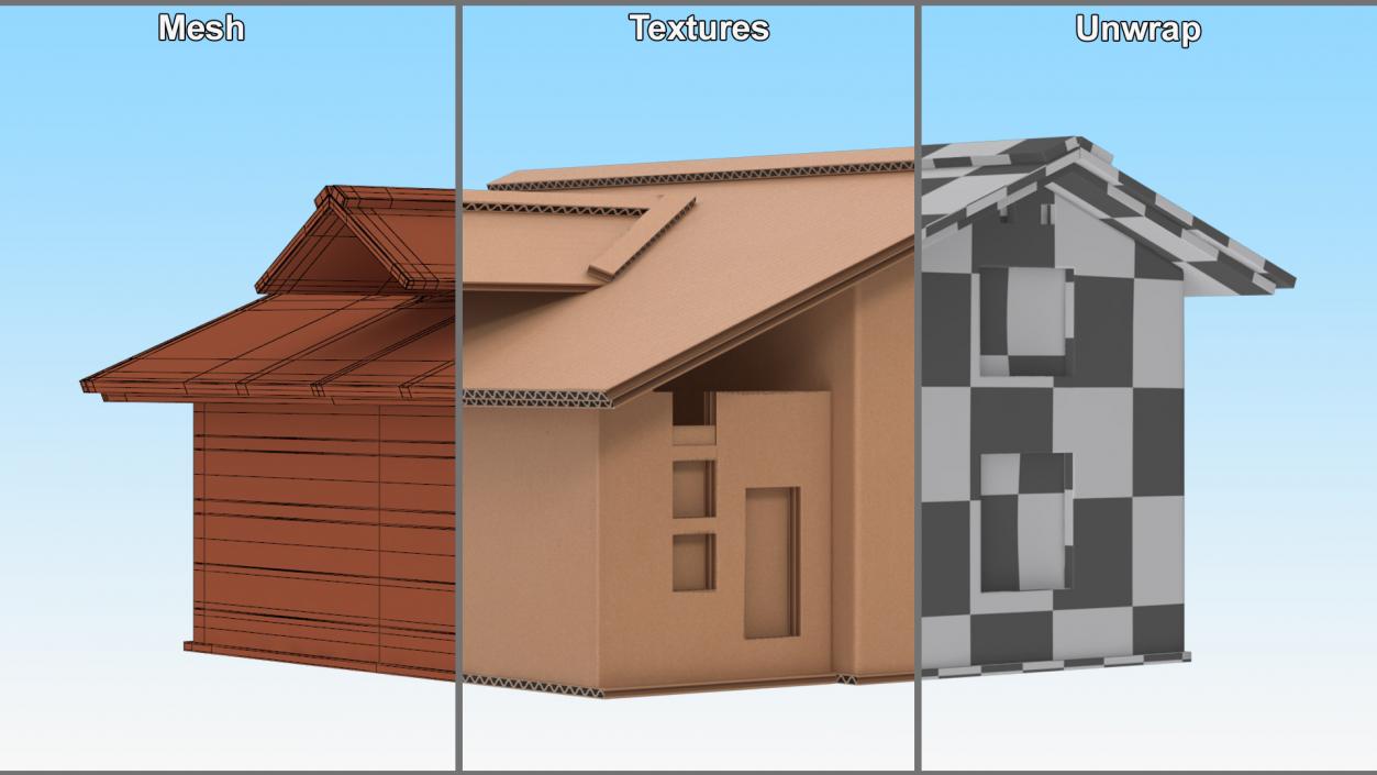 3D model Cardboard House Replica 2