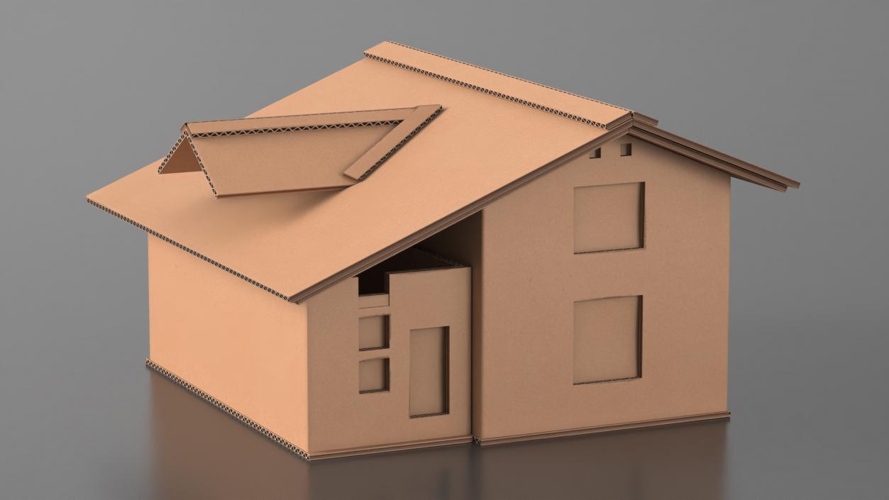 3D model Cardboard House Replica 2