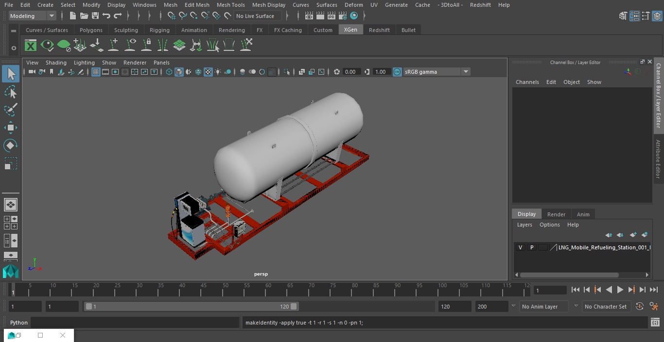 3D LNG Mobile Refueling Station model