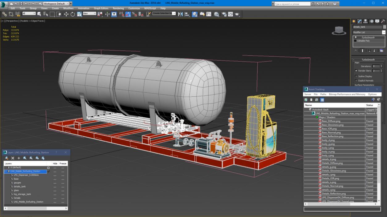 3D LNG Mobile Refueling Station model