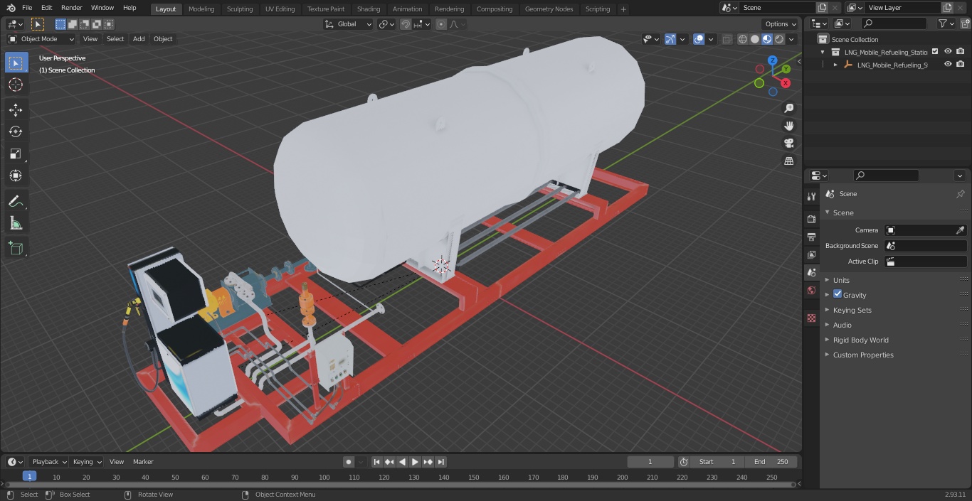 3D LNG Mobile Refueling Station model