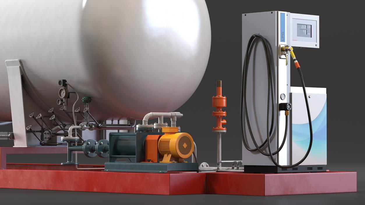 3D LNG Mobile Refueling Station model