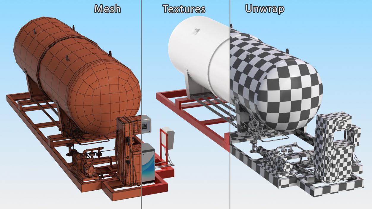 3D LNG Mobile Refueling Station model