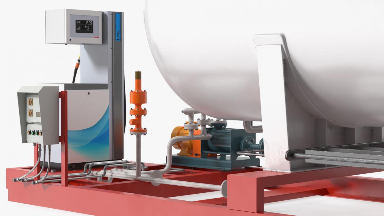 3D LNG Mobile Refueling Station model