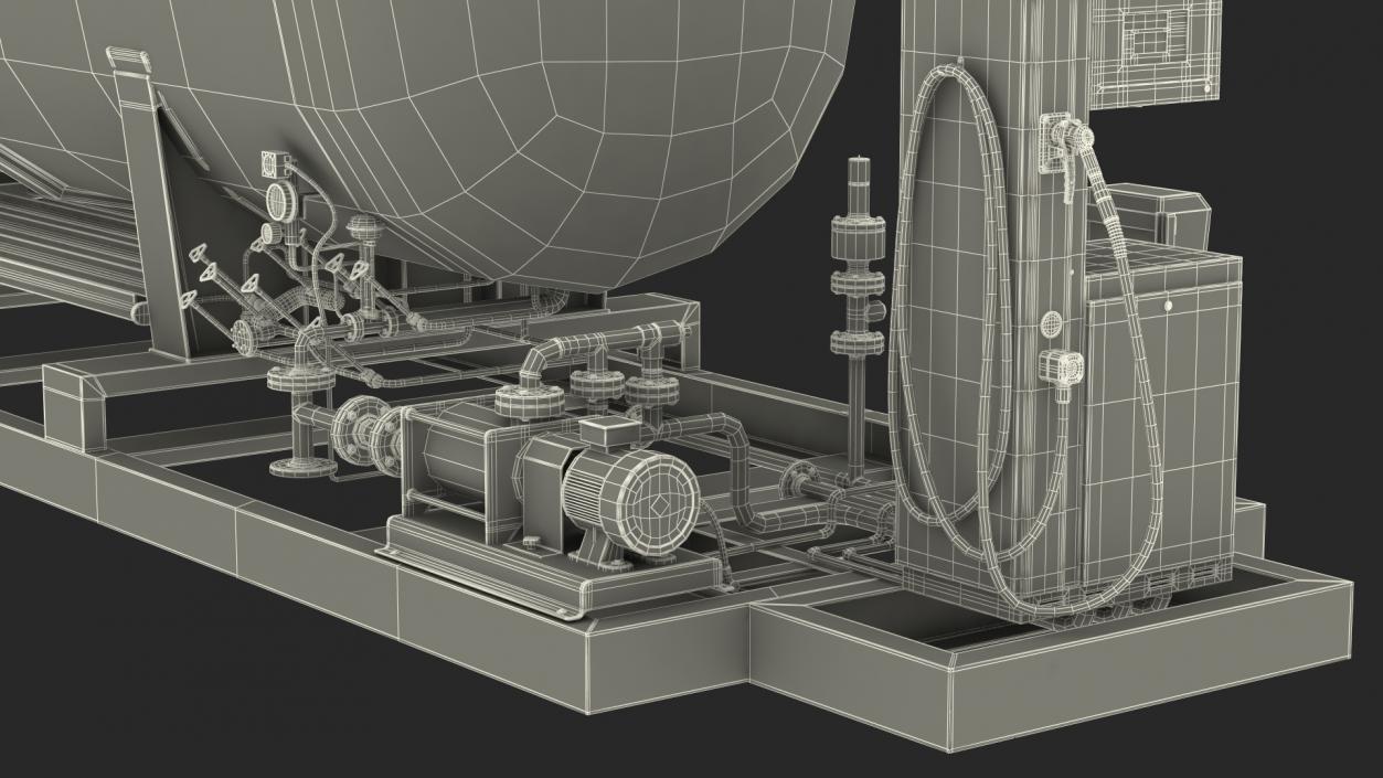 3D LNG Mobile Refueling Station model