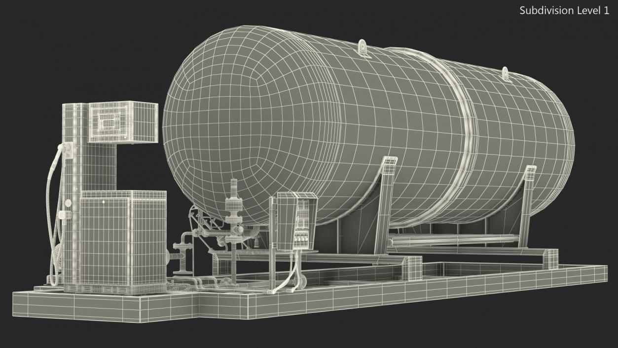 3D LNG Mobile Refueling Station model