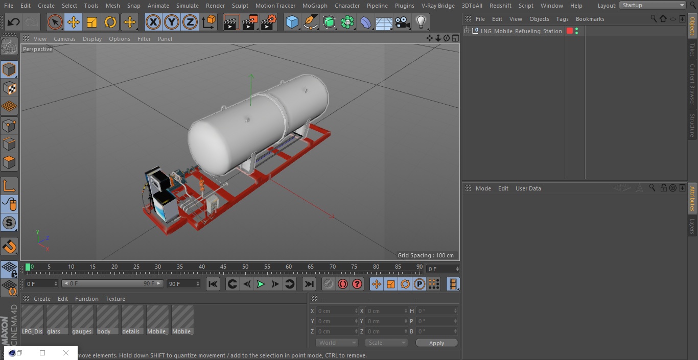 3D LNG Mobile Refueling Station model