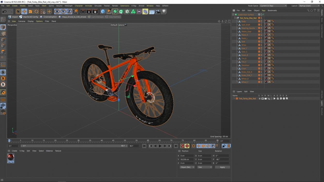 3D model Trek Farley Bike Red