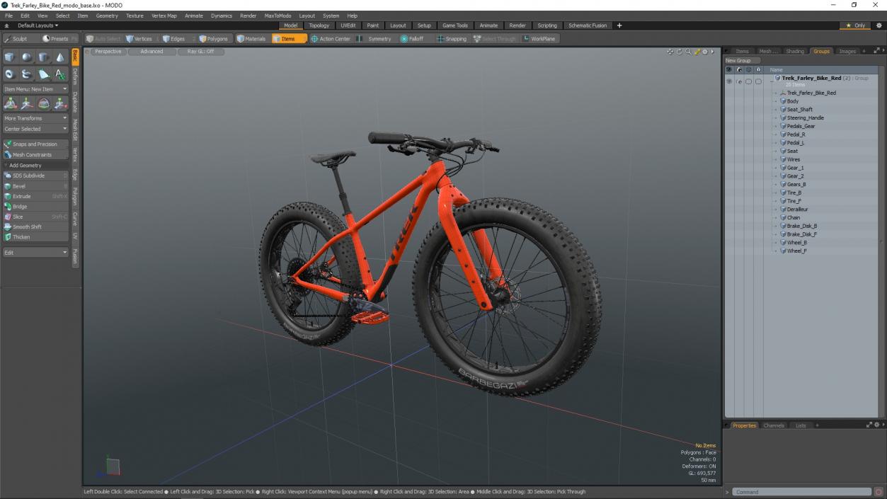 3D model Trek Farley Bike Red