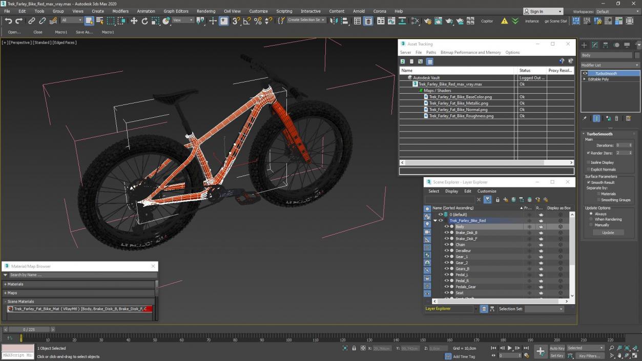 3D model Trek Farley Bike Red