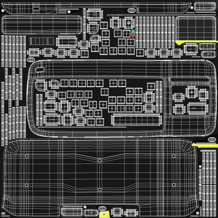 3D Keyboard With Touchpad Black model