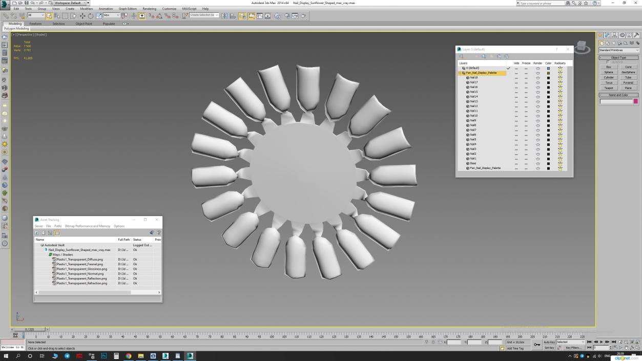 Nail Display Sunflower Shaped 3D model