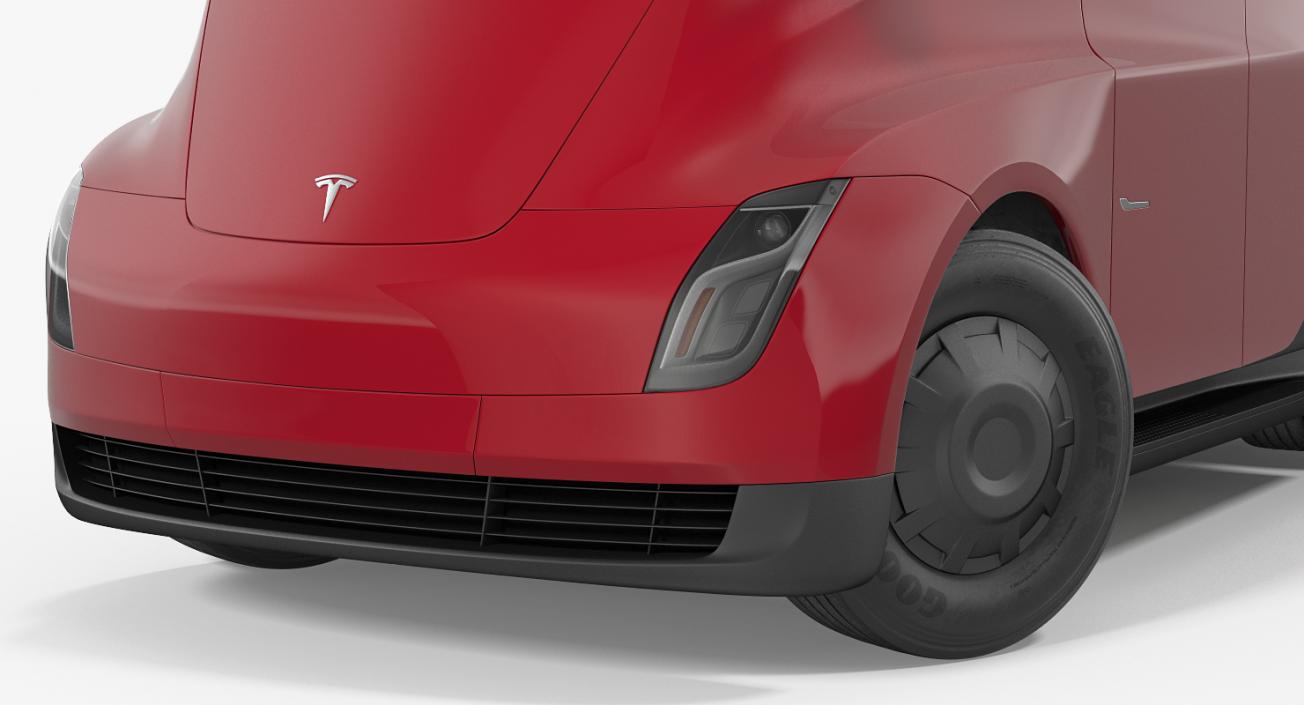 Electric Semi Truck Tesla Rigged 3D