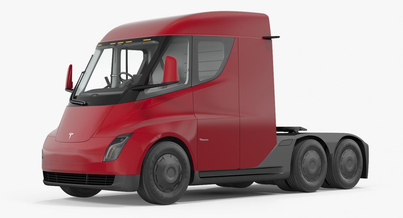 Electric Semi Truck Tesla Rigged 3D