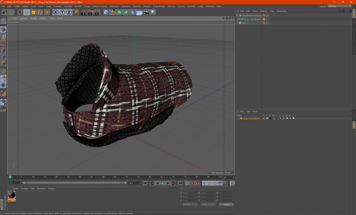 Dog Coat Brown 3D model