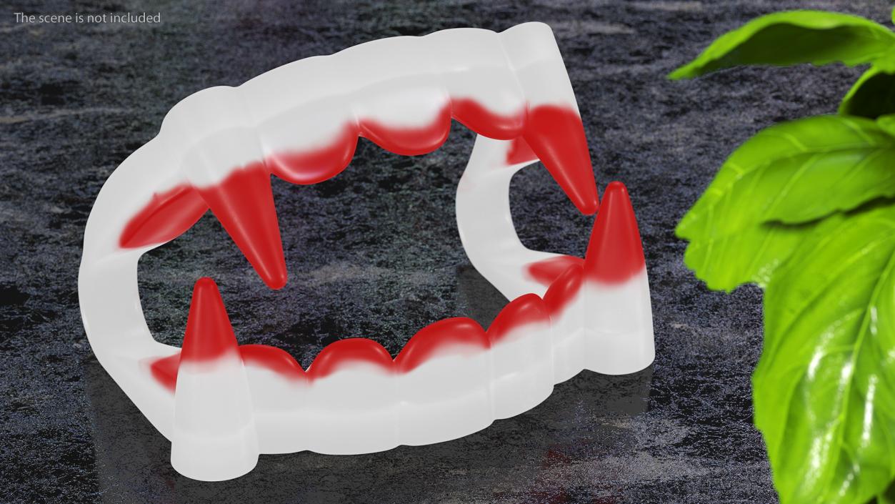 3D model Plastic Vampire Teeth Red