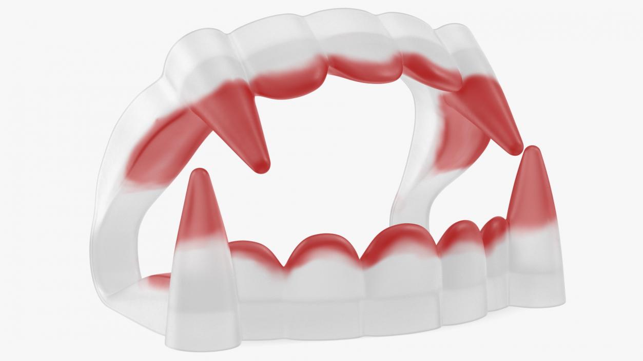 3D model Plastic Vampire Teeth Red