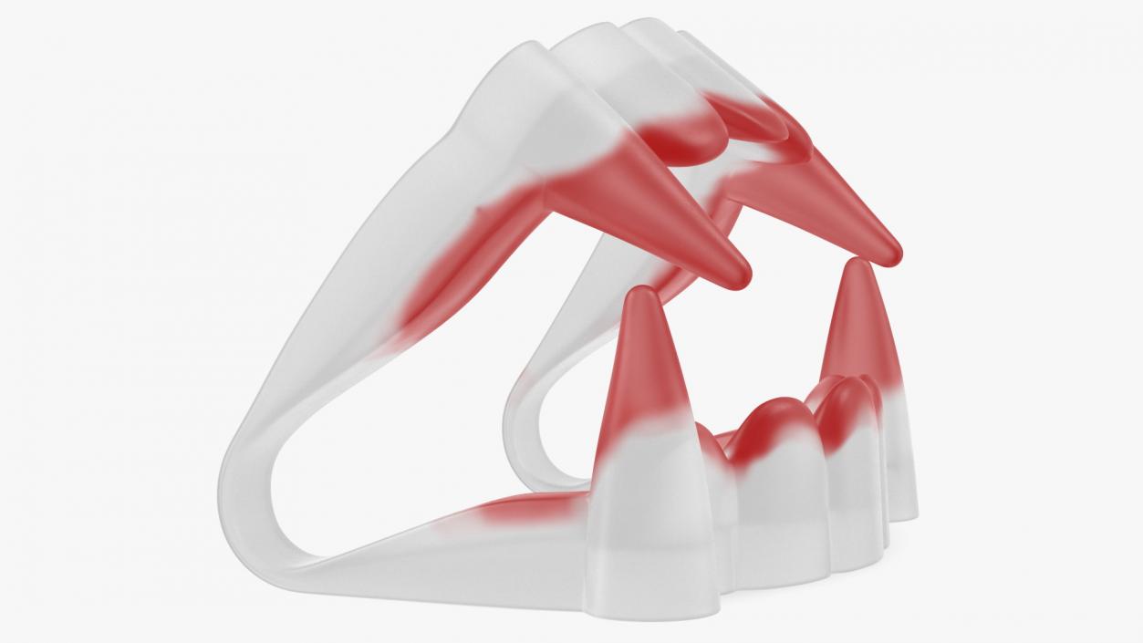 3D model Plastic Vampire Teeth Red