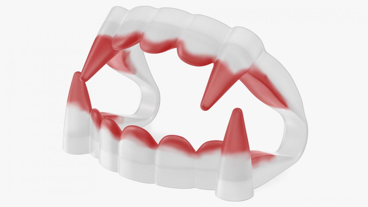 3D model Plastic Vampire Teeth Red