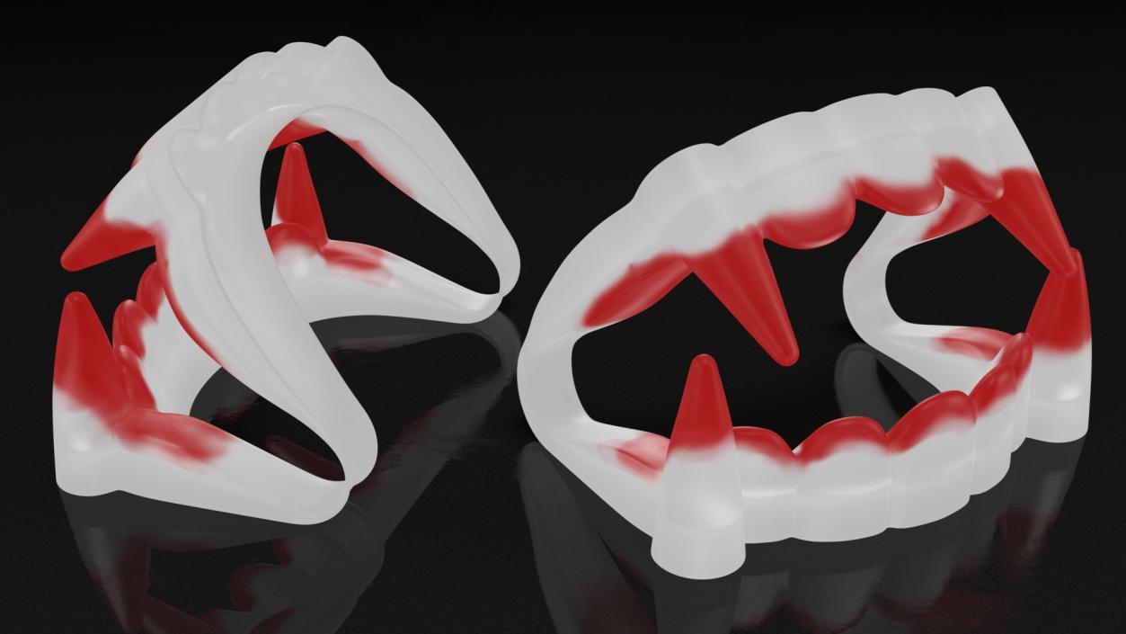 3D model Plastic Vampire Teeth Red