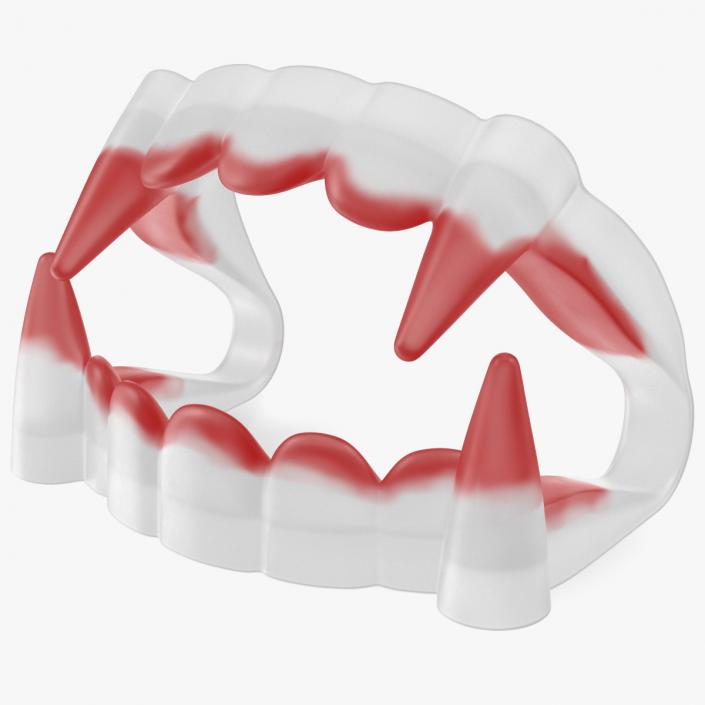 3D model Plastic Vampire Teeth Red