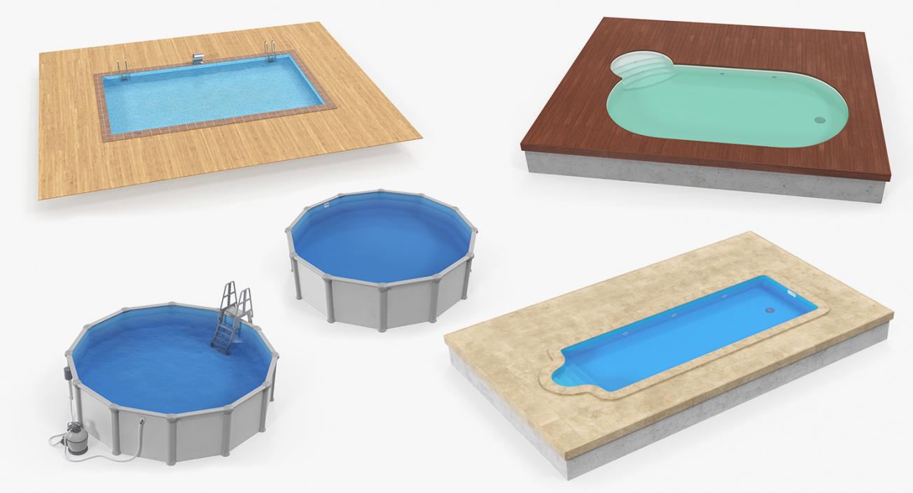 Swimming Pools Collection 3D model 3D model