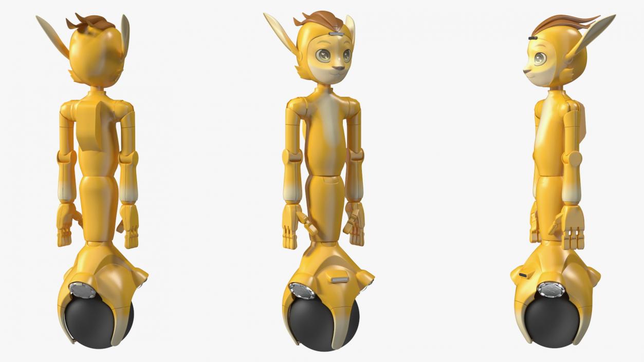 Mirokai Social Robot Yellow 3D