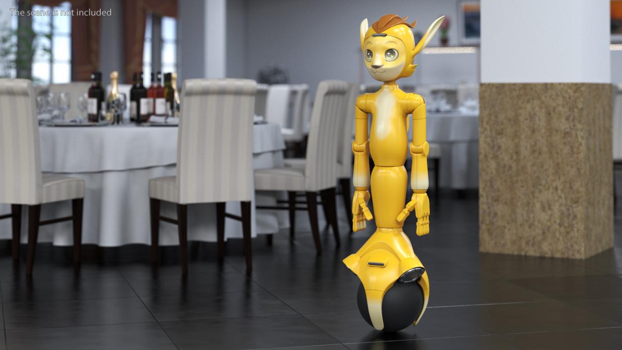 Mirokai Social Robot Yellow 3D