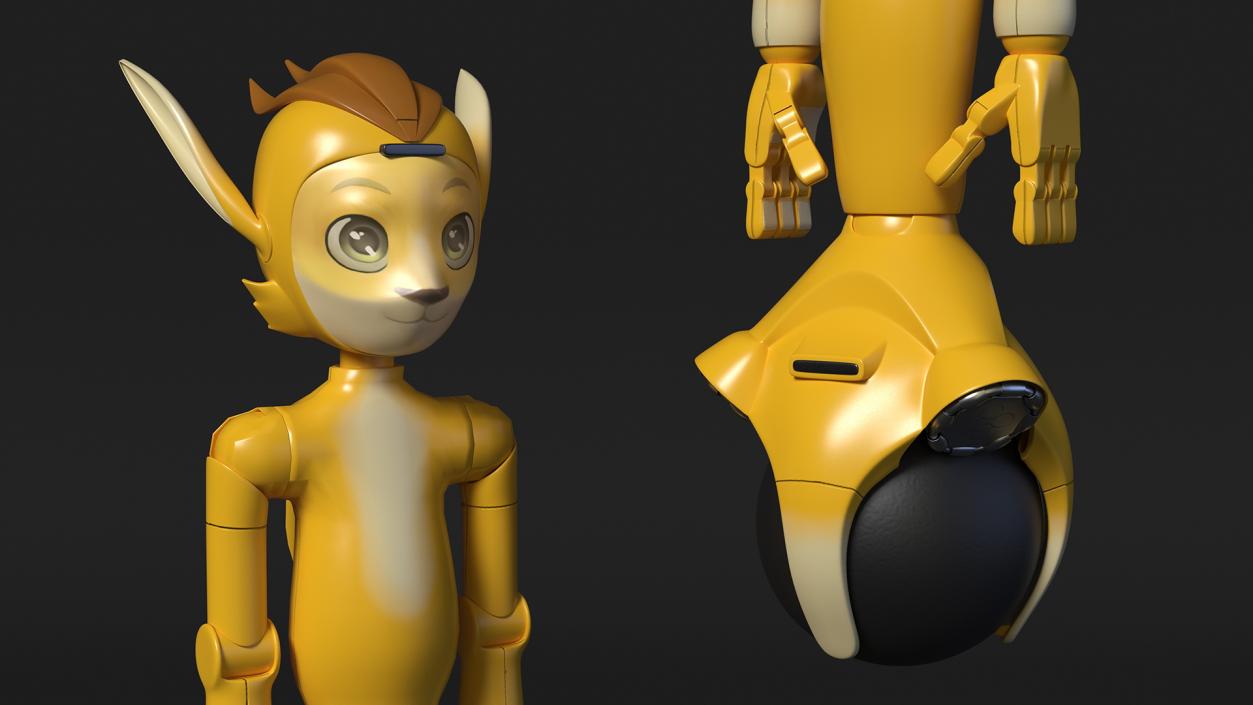 Mirokai Social Robot Yellow 3D